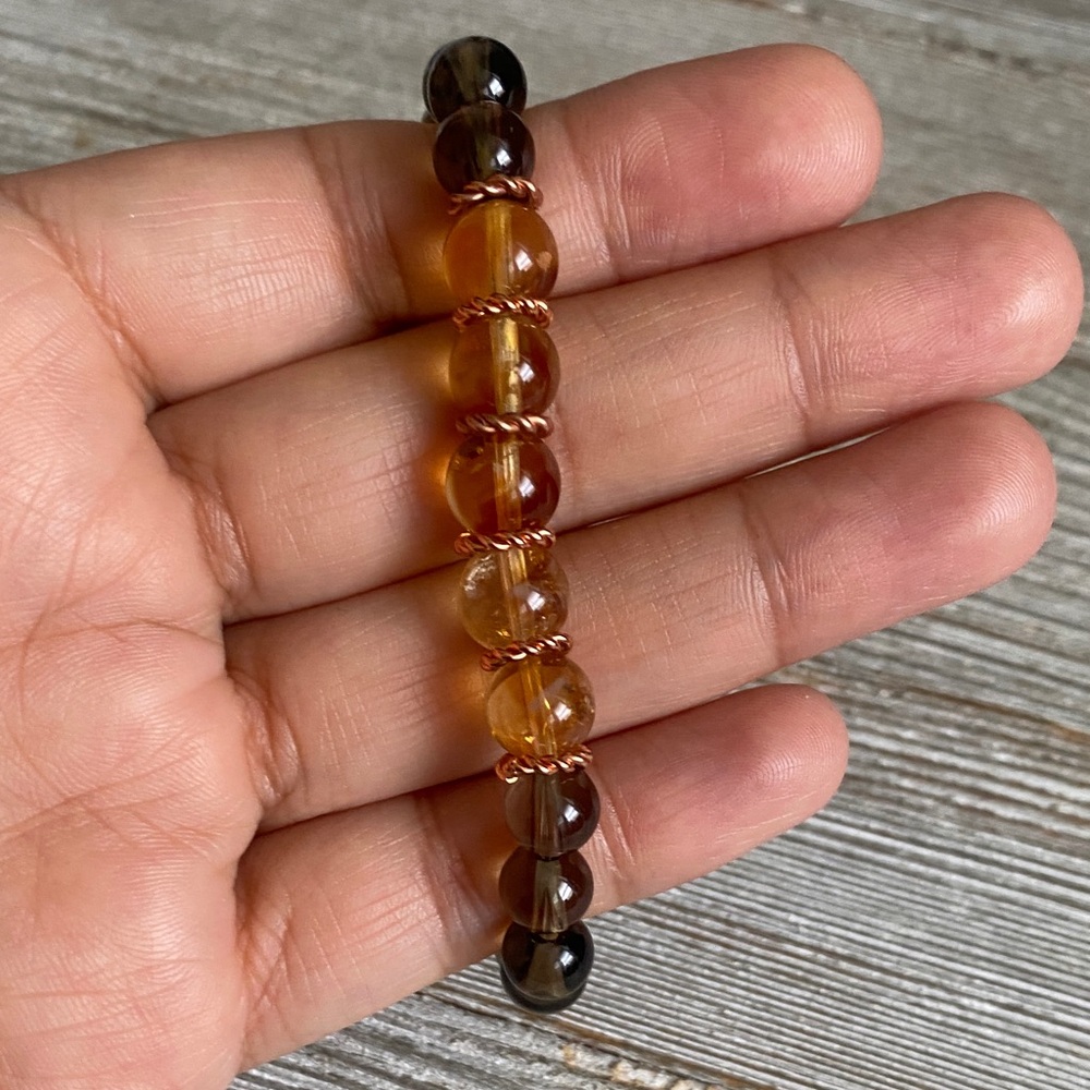Smoky Quartz & Citrine Stretch Bracelet